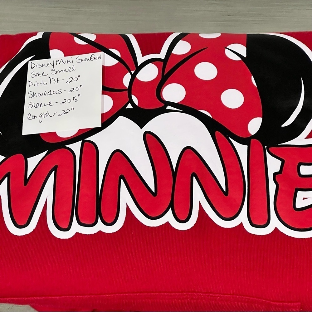 Disney women’s Bright Red Minnie Mouse Hoodie Size Small - Picture 8 of 9